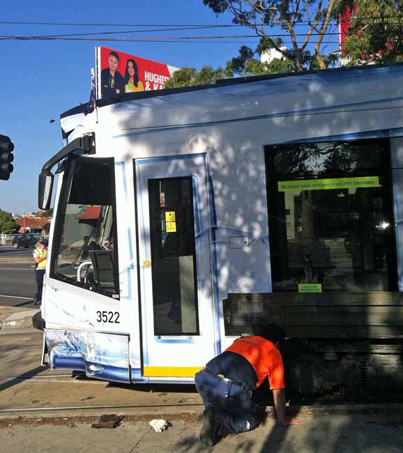 Yarra Tram Combino Finlandia derail 3522